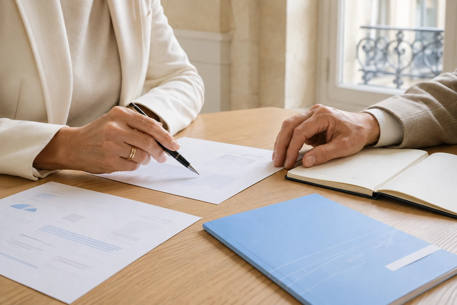 Illustration d’un échange autour de documents patrimoniaux